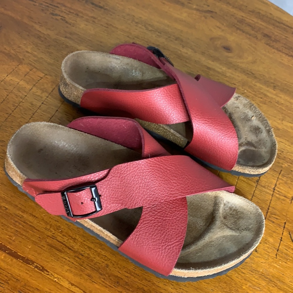 Birkenstock Red Birki’s Criss Cross Straps Sandal